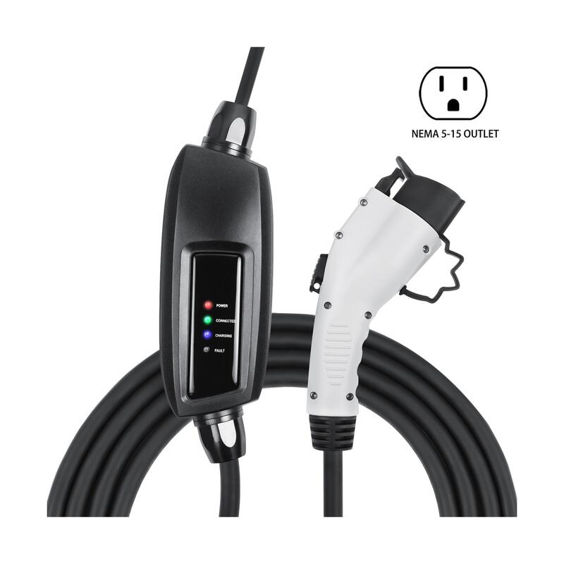 Lectron 110V 16 Amp Level 1 EV Charger with Extension Cord & NEMA Plug