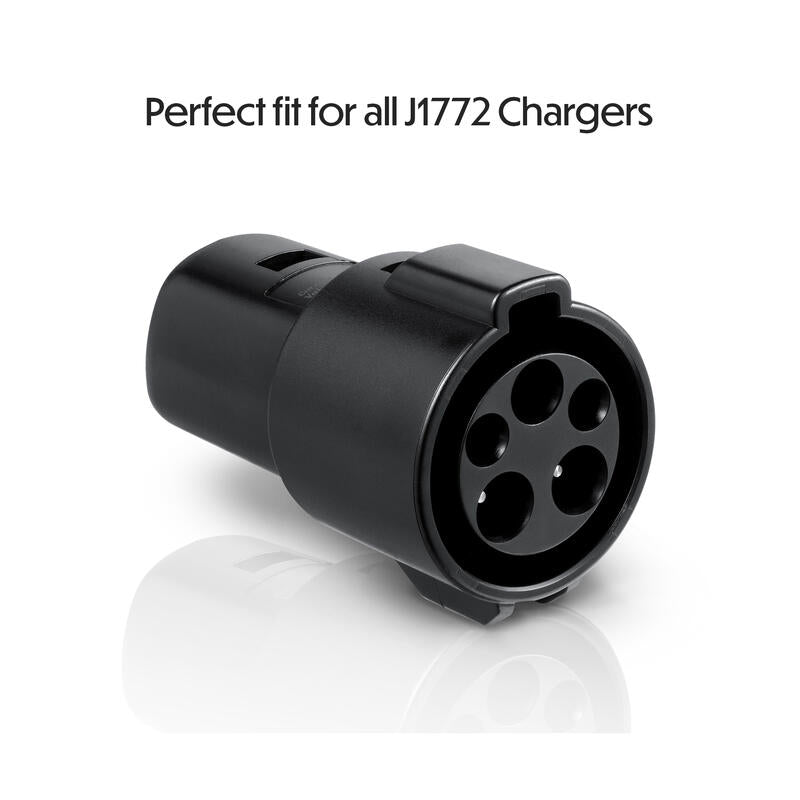 Lectron J1772 to Tesla Charging Adapter, 60A & 250V AC - (Black) side view