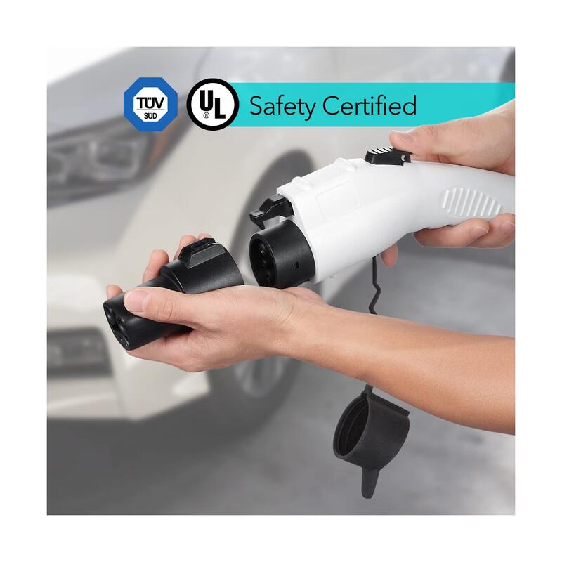 Lectron J1772 to Tesla Charging Adapter, 60A & 250V AC - (Black) UL Safety Certified