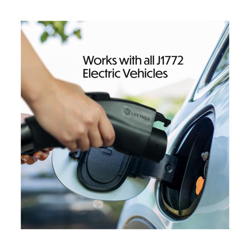 Lectron - Tesla to J1772 Charging Adapter being plugged in